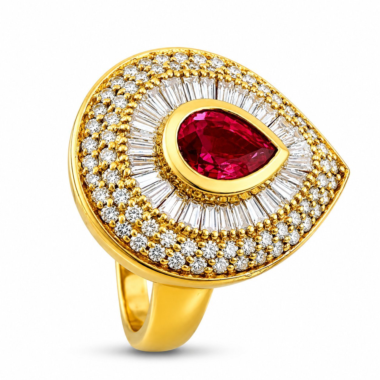 Hammerman Brothers 14K Yellow Gold 0.90ct Ruby & 1.00ct Diamond Ring