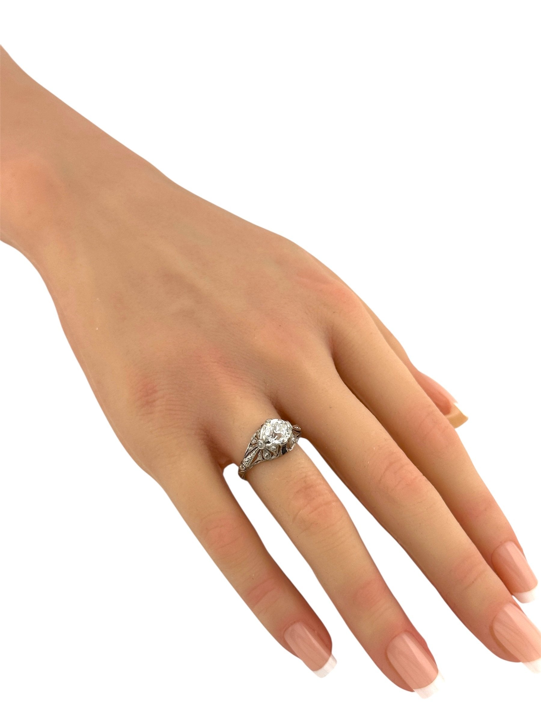 Art Deco Platinum and Diamond Ring 1.15ct
