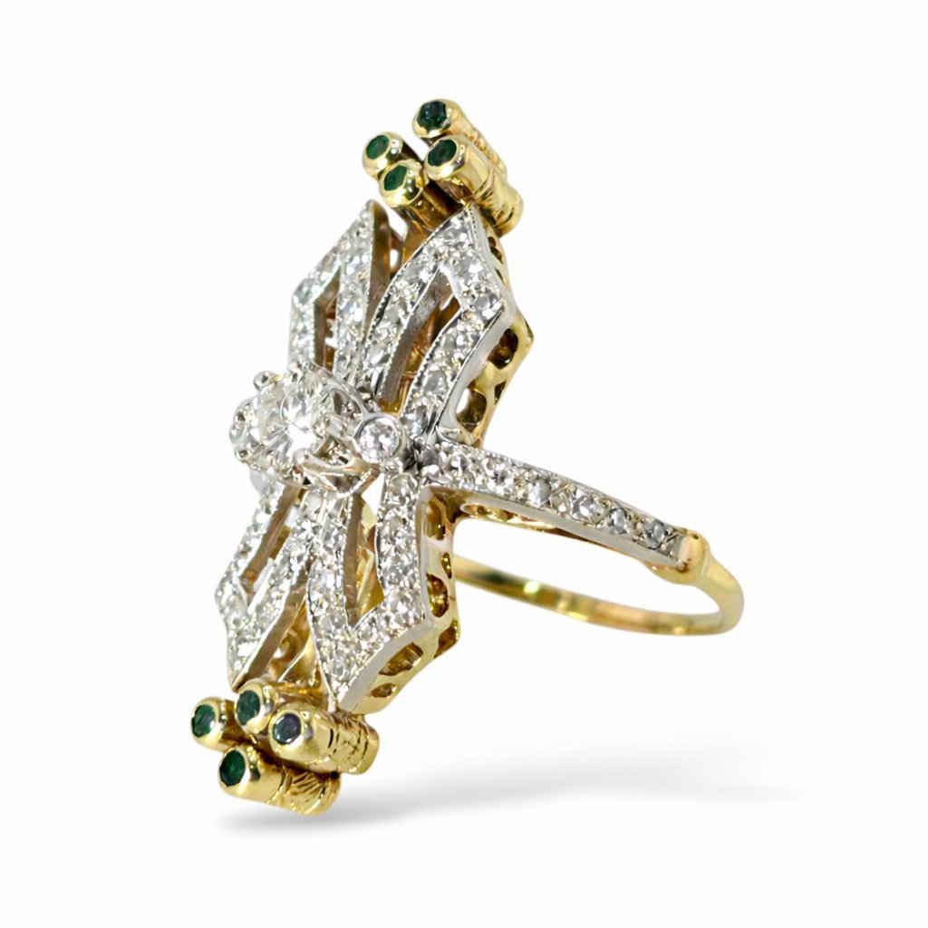 14K Gold 3.35ct Diamond and Sapphire Ring
