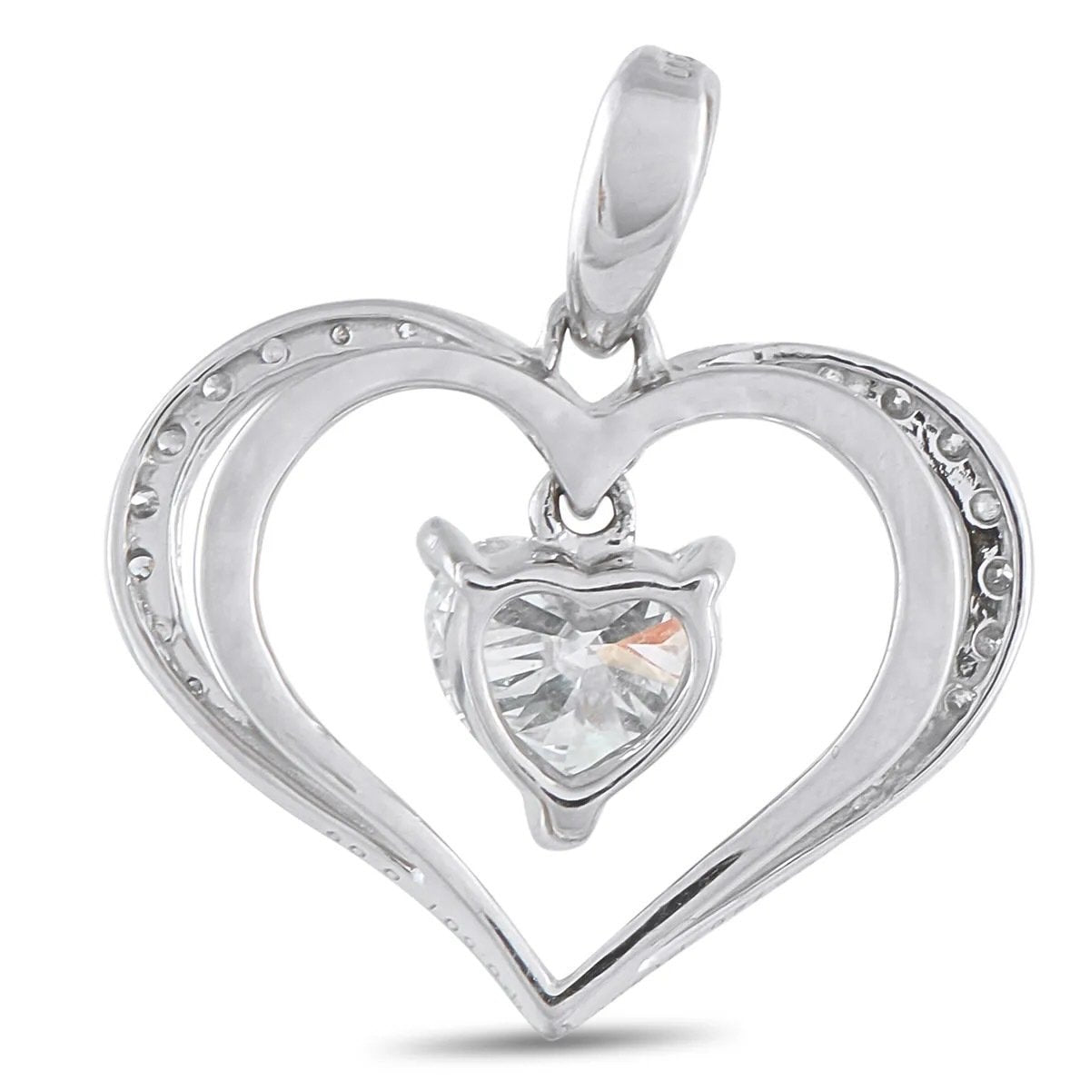 Platinum and 0.59ct Diamond Heart Pendant
