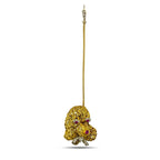 14K Yellow Gold 0.25ct Diamond and Ruby Dog Brooch Pendant