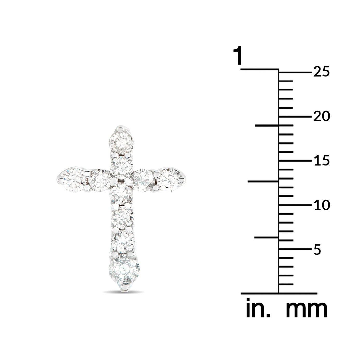 18K White Gold 1.0ct Diamond Cross Pendant