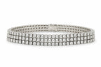 14K White Gold Triple Row 6.53ct Diamond Bracelet