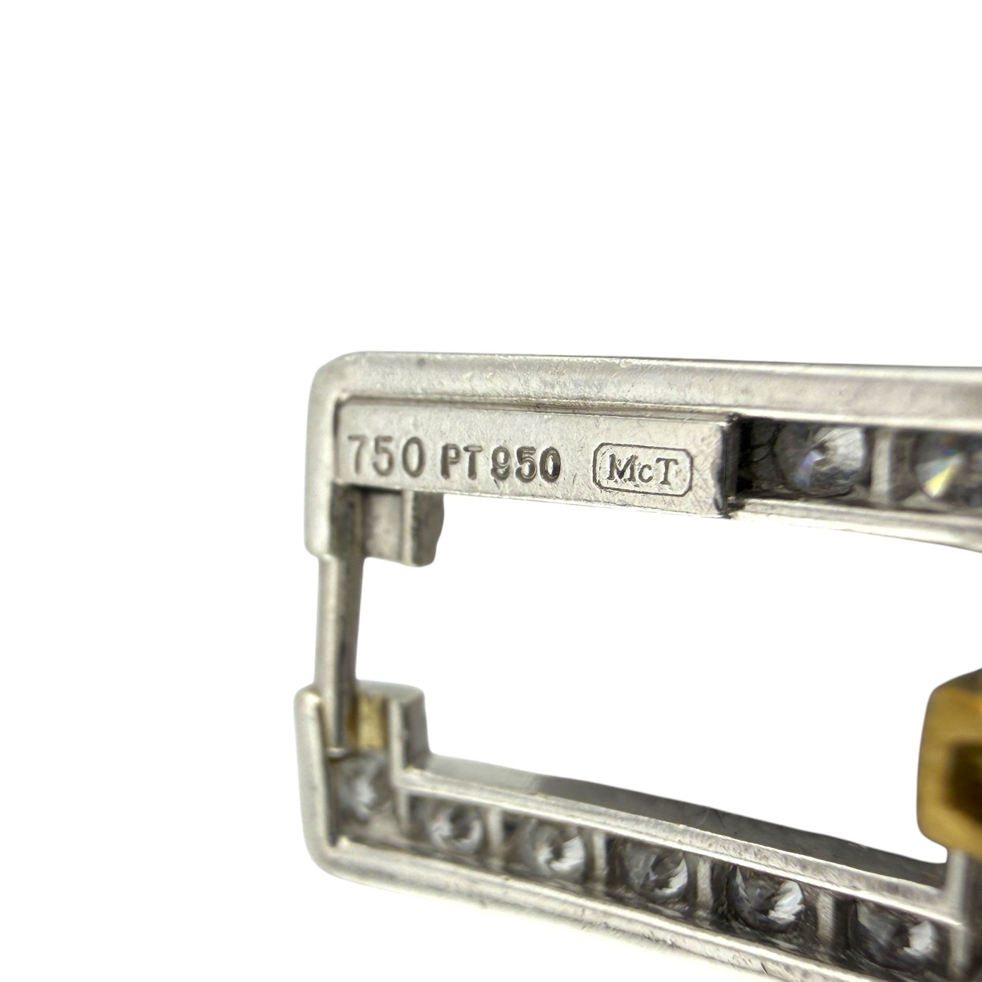 18K Yellow Gold and Platinum 5.54ct  Diamond & Yellow 1.08 Sapphire Link Bracelet -  5.54ct. tw. Diamond (Natural)  - Sapphire