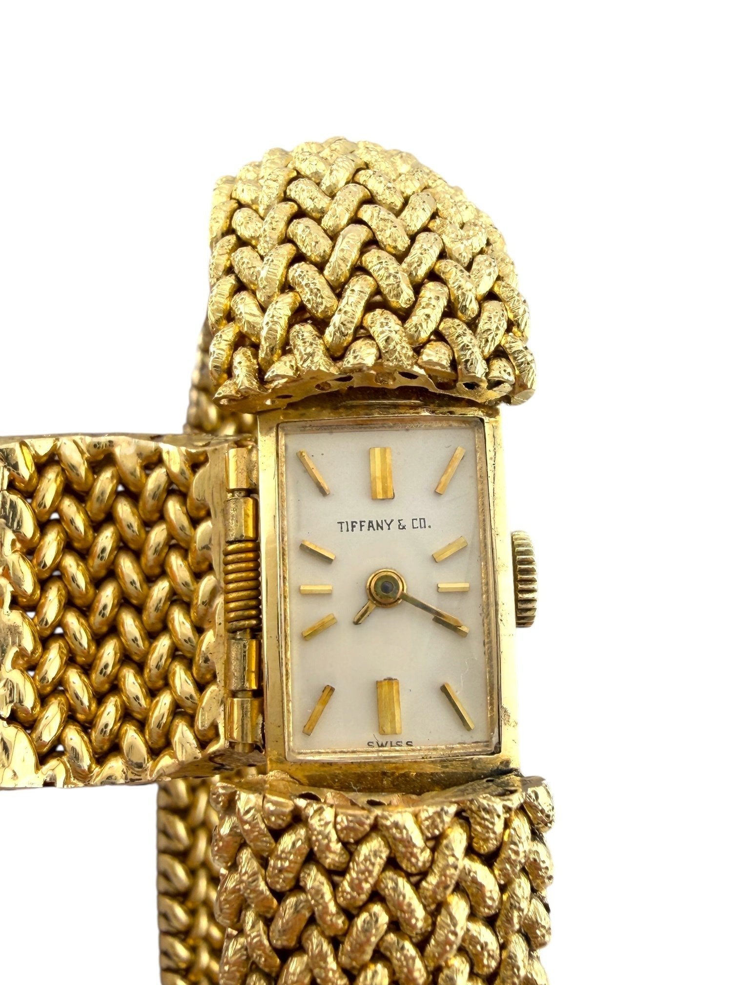 Tiffany & Co. - 14 kt. Yellow gold,  Vintage Tiffany & Co. 14K Gold Woven Bracelet Watch