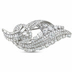 Large Vintage Platinum 10.00ct Diamond Brooch