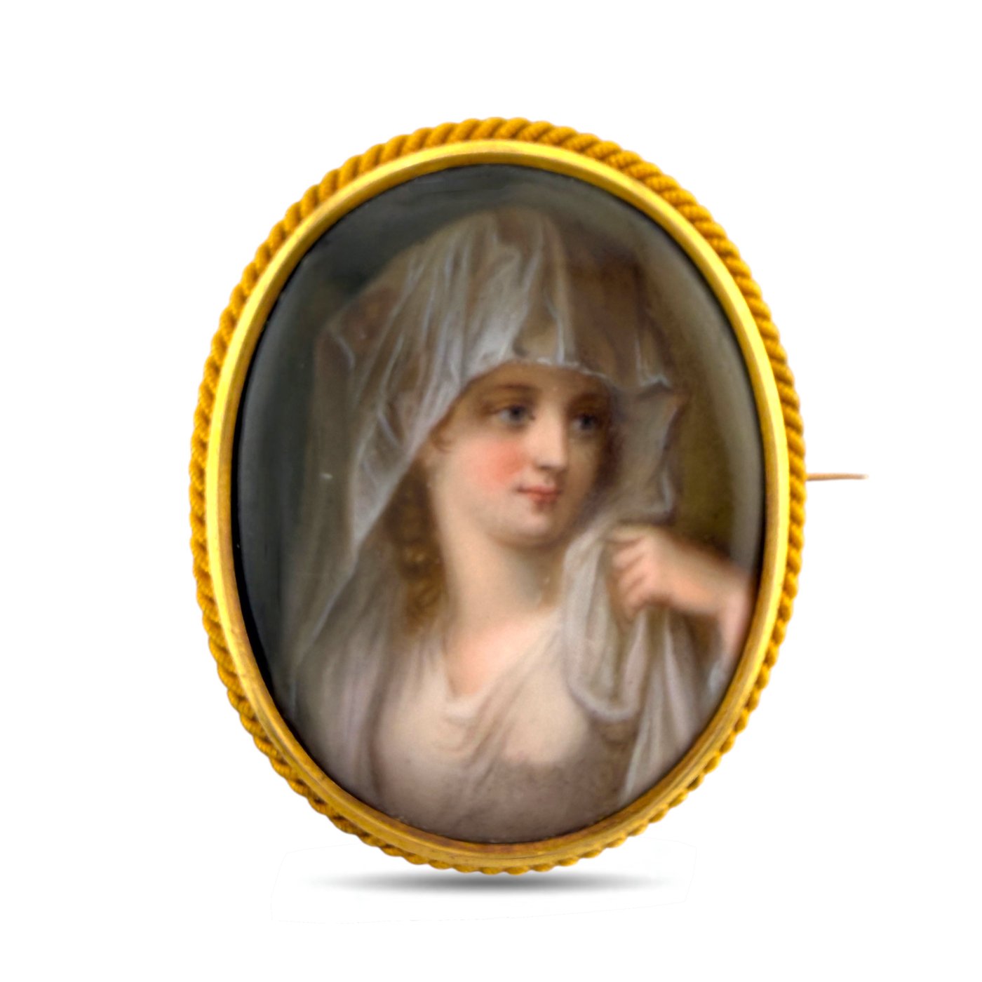 Imperial Russian 56K Yellow Gold Portrait Brooch
