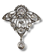 Antique 19th Century Gold and Diamonds Women's Brooch