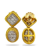 14K Yellow Gold 1ct Diamond Dangle Earrings