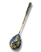 Imperial Russian Silver and Cloisonné Enamel Spoon, Circa 1900