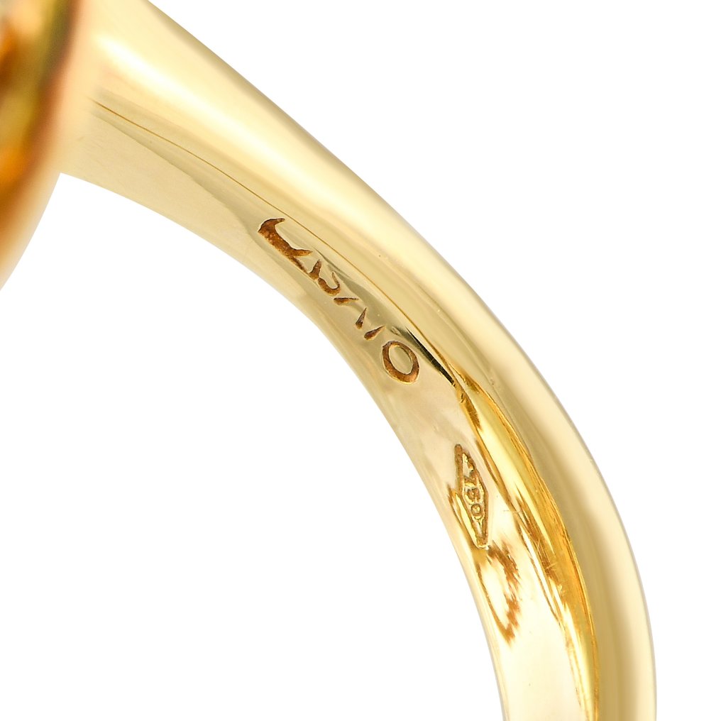 Ring - 18 kt. Yellow gold, 18K Yellow Gold 1.0ct Diamond and Lemon Quartz Ring - CASATO