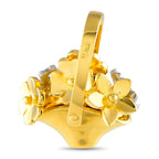 Pomellato - Pendant - 18 kt. Yellow gold, Beautiful 18K Yellow Gold Diamond Flower Basket Pendant