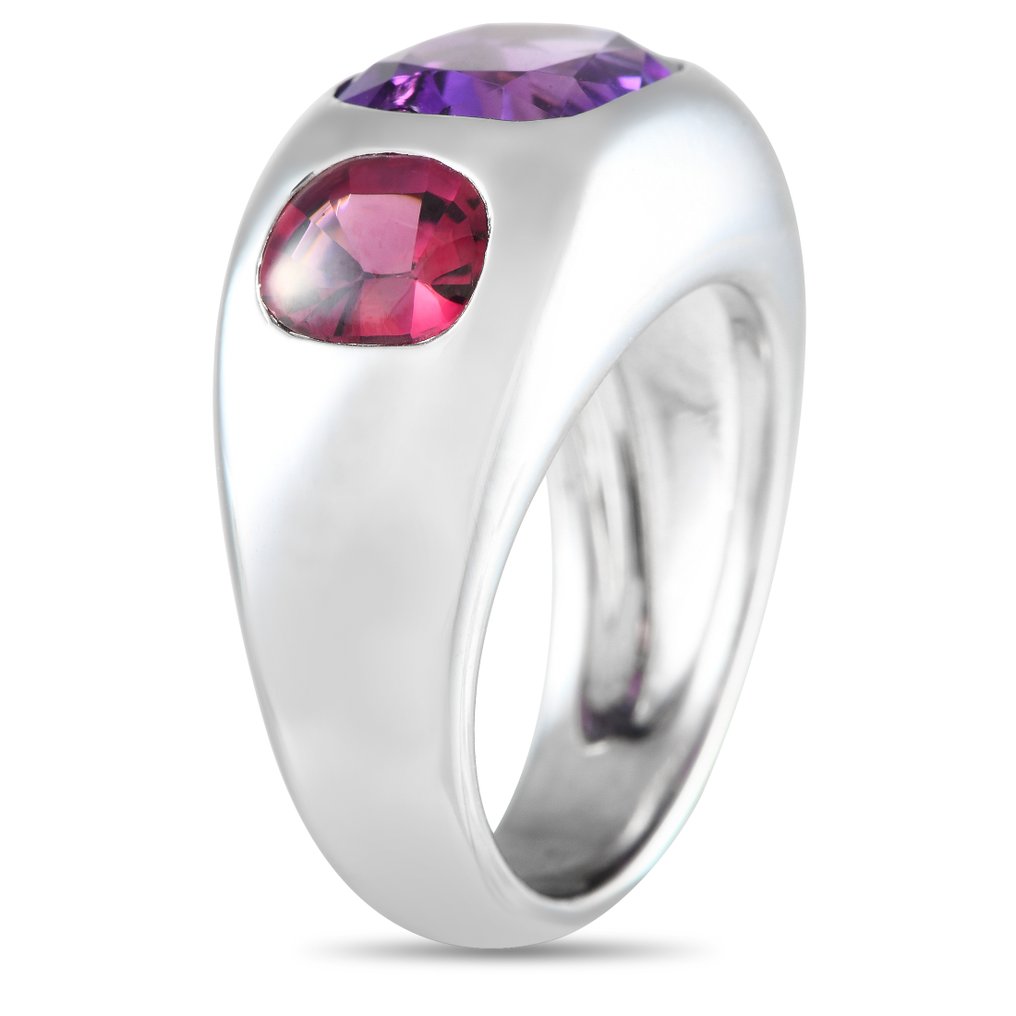 Chanel - Ring - 18 kt. White gold, Coco Mini 18K White Gold Amethyst and Tourmaline Ring