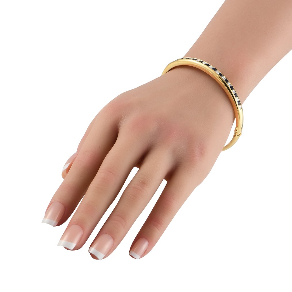 Bracelet - 18 kt. Yellow gold, Beautiful 18K Yellow Gold 1.50ct Diamond and Sapphire Bracelet 25.3g - 3.30ct. tw. Diamond (Natural)