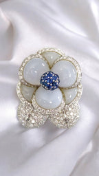 Brooch - 18 kt. White gold, Gorgeous 18K Gold & Diamond women's Jewelry Brooch - 7.00ct. tw. Diamond (Natural)