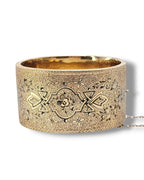 Antique Victorian 14K Gold and Enamel Engraved Bangle Bracelet