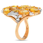 Ring - 18 kt. Yellow gold, 18K Yellow Gold 0.75ct Diamond and Yellow Sapphire Cocktail Ring - CASATO