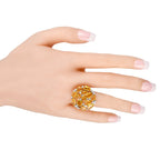 Ring - 18 kt. Yellow gold, 18K Yellow Gold 0.75ct Diamond and Yellow Sapphire Cocktail Ring - CASATO