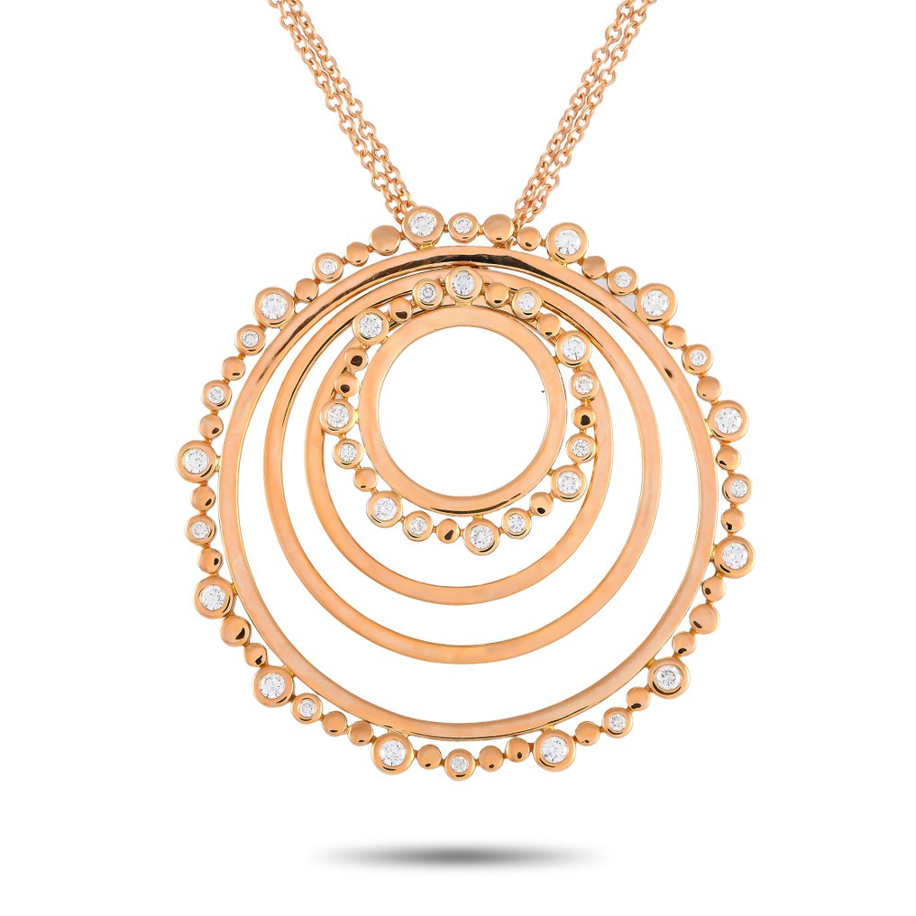 Bucherer - Necklace - 18 kt. White gold, 18K Rose Gold 0.89ct Diamond Circle Necklace