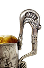 19th Century Russian 84 Silver Bogatyr Tea Glass Holder by I. Khlebnikov - 1896