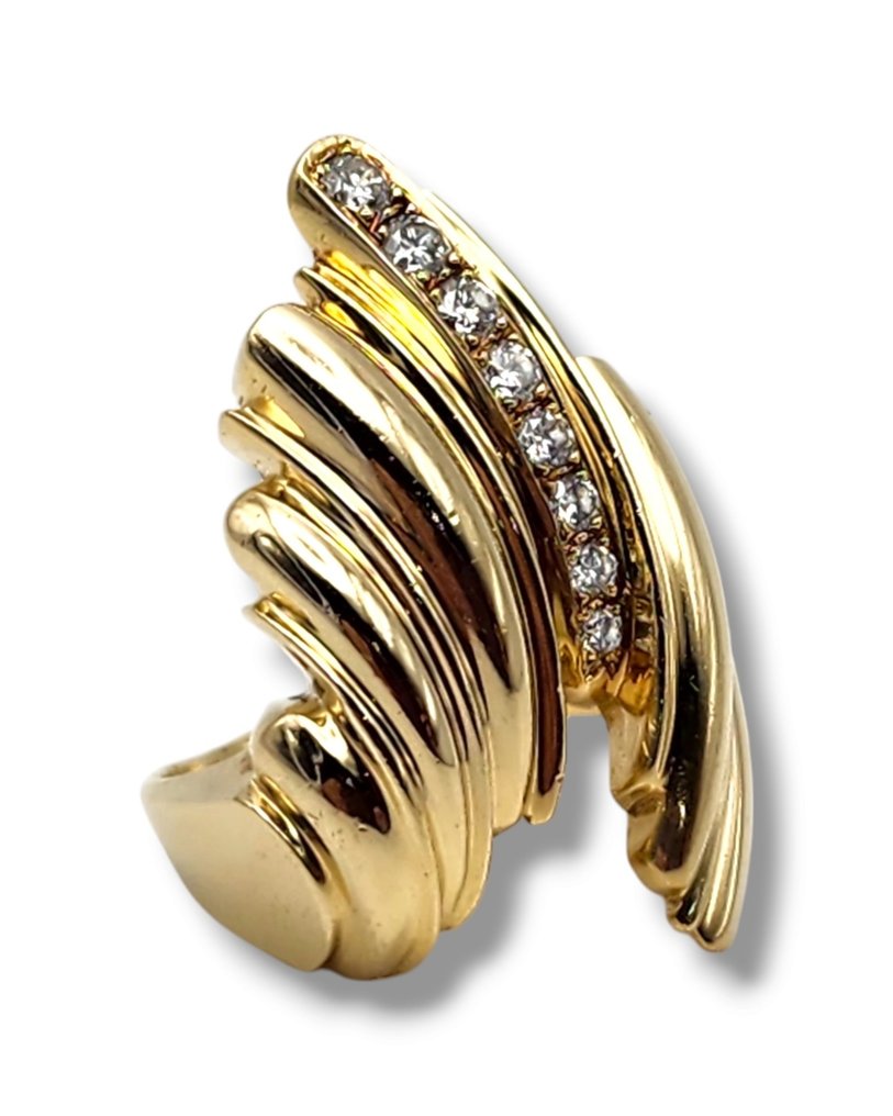 14 kt. Yellow gold, Gorgeous Women's 14K Yellow Gold & Diamonds Ring - 0.34ct. tw. Diamond