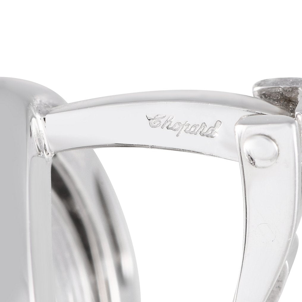 Chopard - Earrings - 18 kt. White gold, Happy Diamonds 18K White Gold 0.94 ct Diamond Heart Earrings