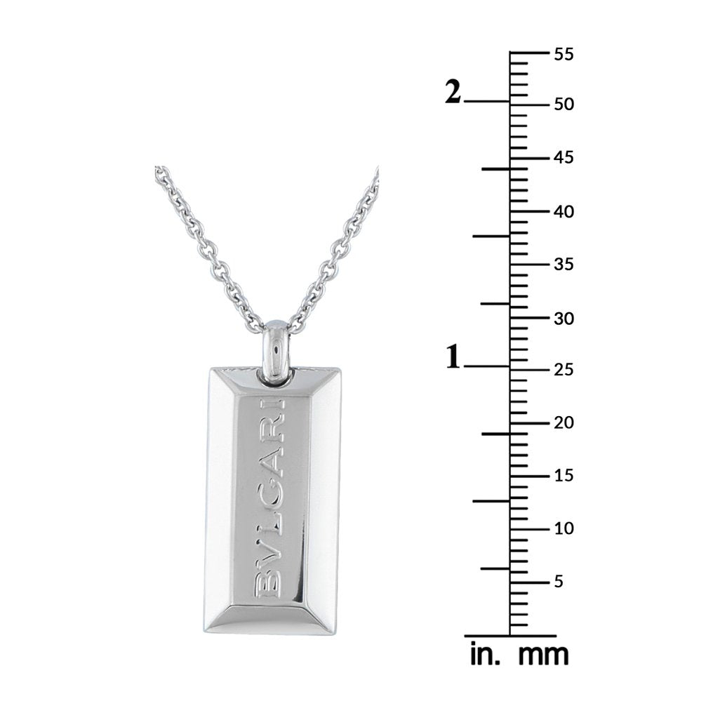 Bvlgari 18K White Gold Bar Necklace