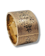 Antique Victorian 14K Gold and Enamel Engraved Bangle Bracelet