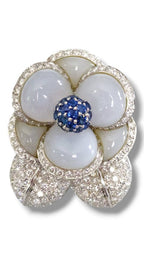 Brooch - 18 kt. White gold, Gorgeous 18K Gold & Diamond women's Jewelry Brooch - 7.00ct. tw. Diamond (Natural)