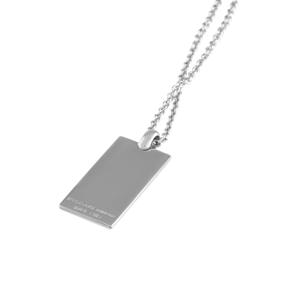 Bvlgari 18K White Gold Bar Necklace