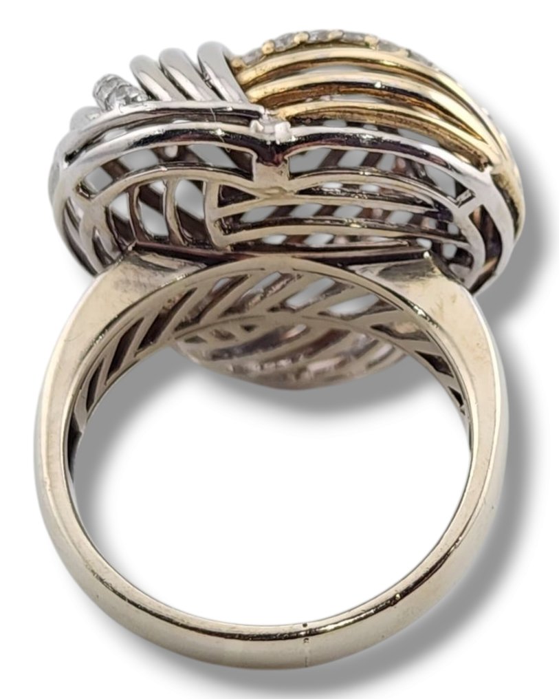 14 kt. Rose gold, White gold, Yellow gold, Ancora Designs Diamond 18K Yellow Gold Cocktail Multi Color Diamond Ring Diamond (Natural)