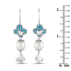 Io Si18K White Gold 0.02ct Diamond and Blue Gemstone Earrings