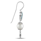 Io Si18K White Gold 0.02ct Diamond and Blue  Gemstone  Earrings