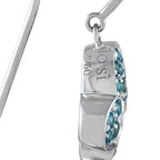 Io Si18K White Gold 0.02ct Diamond and Blue Gemstone Earrings