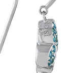 Io Si18K White Gold 0.02ct Diamond and Blue  Gemstone  Earrings
