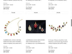 Sotheby’s auction page showing jewelry pendants with small gemstone details
