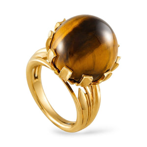 18K Yellow Gold Tiger’s Eye Ring