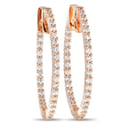 14K Rose Gold 1.0ct Diamonds Inside-Out Hoop Earrings