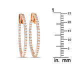 14K Rose Gold 1.0ct Diamonds Inside-Out Hoop Earrings