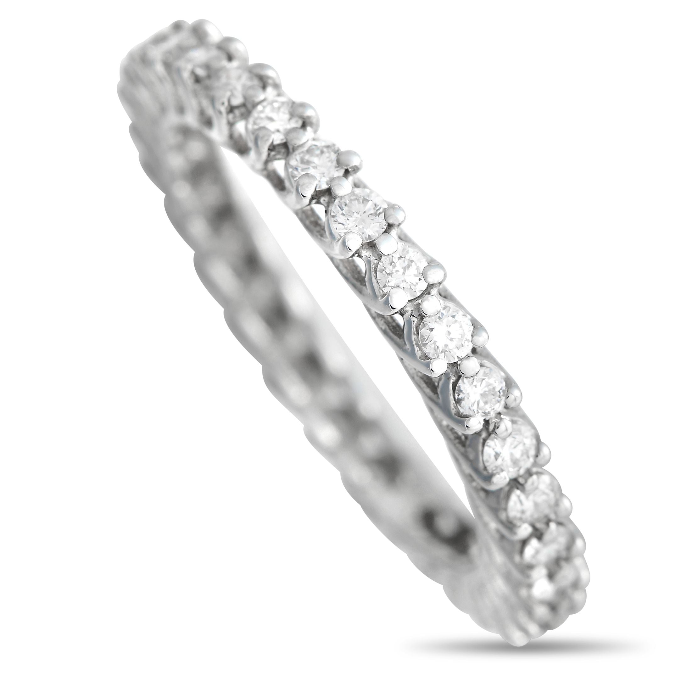 Exclusive 14K White Gold 0.80ct Diamond Eternity Band Ring – Sparkling diamonds with a total weight of 0