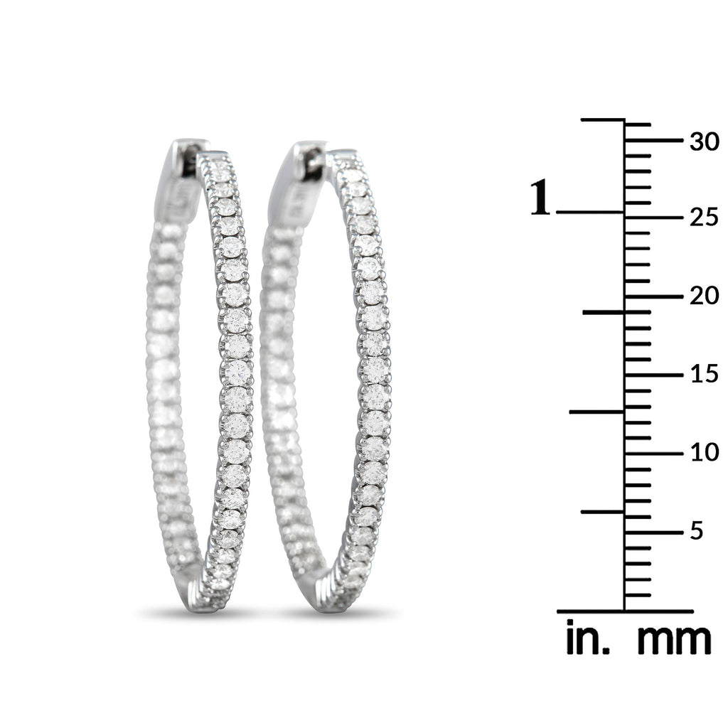 Exclusive 14K White Gold 0.98 ct Diamond Inside-Out Hoop Earrings