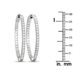 14K White Gold 0.98 ct Diamond Inside-Out Hoop Earrings