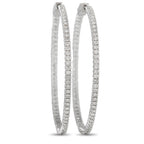 14K White Gold 1.77ct Diamond Inside-Hoop Earrings