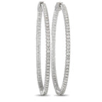 Exclusive 14K White Gold 1.77ct Diamond Inside-Hoop Earrings – Elevate any ensemble by adding these refined hoop earrings