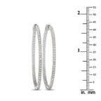 Exclusive 14K White Gold 1.77ct Diamond Inside-Hoop Earrings