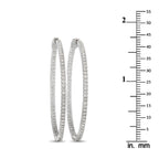 14K White Gold 1.77ct Diamond Inside-Hoop Earrings
