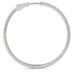 14K White Gold 1.77ct Diamond Inside-Hoop Earrings