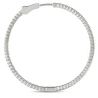 Exclusive 14K White Gold 1.77ct Diamond Inside-Hoop Earrings