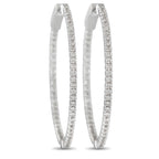 Exclusive 14K White Gold 1.34ct Diamond Inside-Out Hoop Earrings – No luxury jewelry collection is complete without a pair of