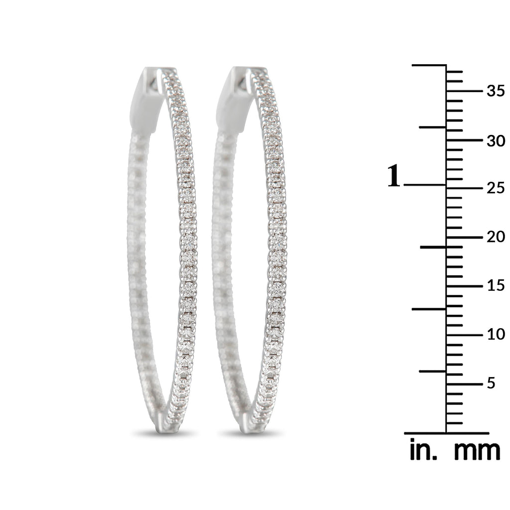 Exclusive 14K White Gold 1.34ct Diamond Inside-Out Hoop Earrings